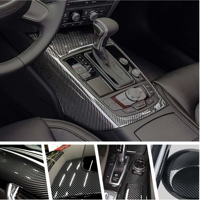 6D Waterproof Car Sticker Film Carbon Fiber Vinyl Adhesive 30300Cm Waterproof Non-Stick For Car,Computer,Phone Case