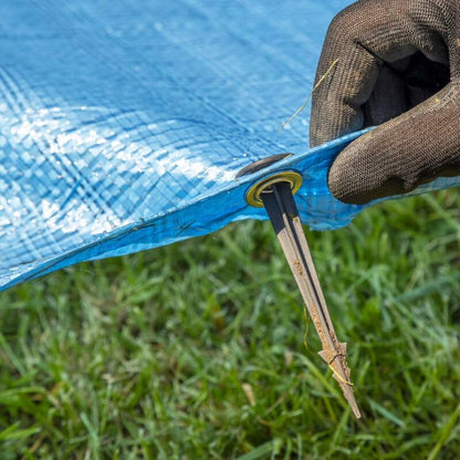 Pack Of 100 Ground Stakes For Fixing Weed Control Fabric Or Mole Control Netting Black