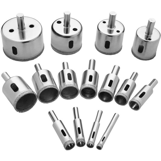 Diamond Drill Bit, 15 pcs Hole Saw Tools Set, Diamond Hole Saw For Glass/Tile/Ceramic/Marble/Porcelain Carbon Steel