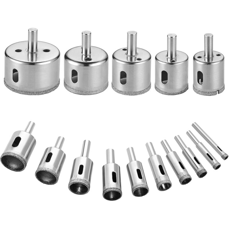 Diamond Drill Bit, 15 pcs Hole Saw Tools Set, Diamond Hole Saw For Glass/Tile/Ceramic/Marble/Porcelain Carbon Steel