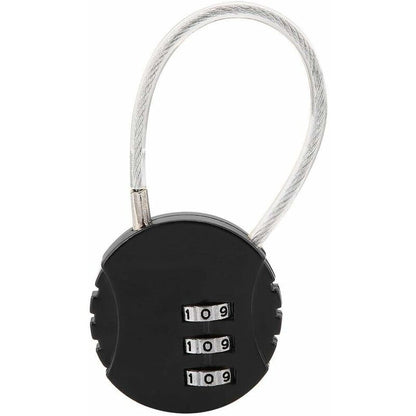 Security Padlock, Combination Lock Code Lock Travel Lock With Steel Cable 3 Digit Luggage Lock For Suitcases And