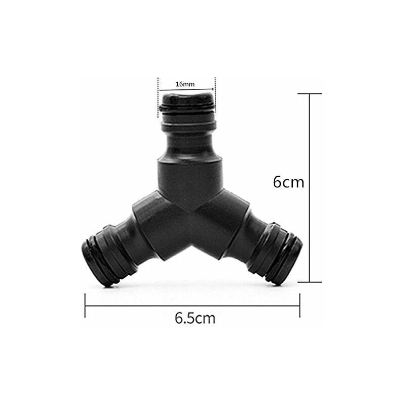 Plastic Snap On Hose Splitter (3 Way) Y Male Garden Hose Connector Y-Connector 2 Pack