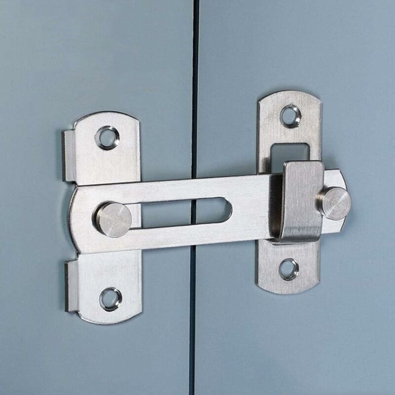 Door Latch Sliding Lock, Stainless Steel Door Lock With Screws Security Door Latches For Window, Garden And Door