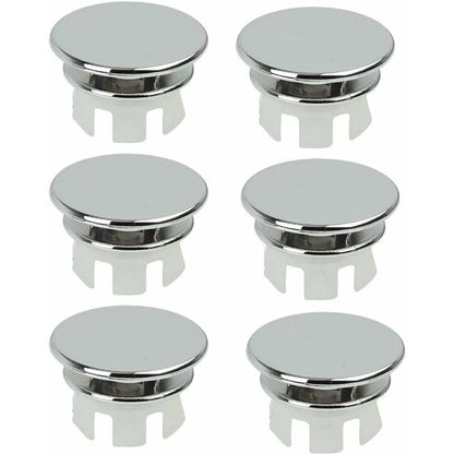 6 pcs Chrome Bathroom Sink Overflow Plug Toilet Overflow Drain Hole ROund Part