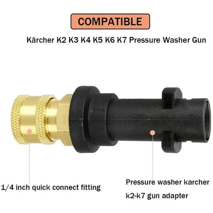 Pressure Washer Gun Adapter With 1/4'' Female Quick Connect Fitting Compatible With K Series Pressure Washers K2, K3,