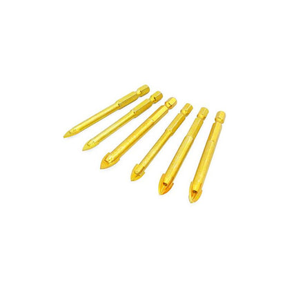 10 pcs 6Mm Tungsten Carbide Drill Bit Set With Flat Hex Shank For Mirror Porcelain Marble