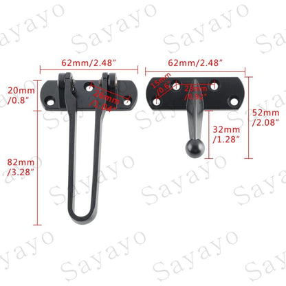 Secondary Door Lock, Security Door Chains, Sliding Door Lock, Stainless Steel Swing Bar, Security Door Lock, Matte Black
