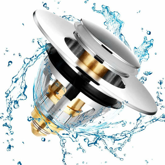 Drain Filter, Sink Strainer Sink Filter Bathtub Stopper Universal Stainless Steel Bounce Core, Hair Filter For Sink