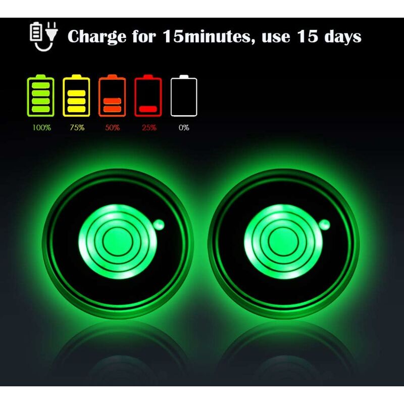 2 Pack LED Cup Holder, LED Car Coasters With 7 Colors Glow Cup Pad, Usb Charging Cup Mat For Coaster Accessories,