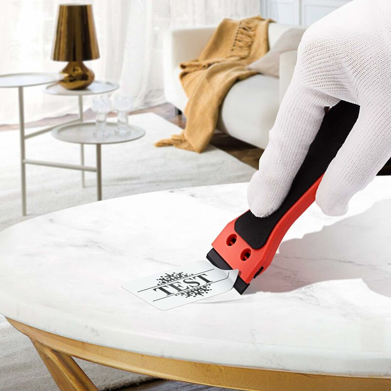 2 Plastic Scraper With 100 Squeegees, Long Handle Scrapers, For Removing Labels, Glue, Paint, Stickers And Decals, Red