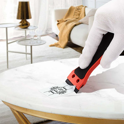 2 Plastic Scraper With 100 Squeegees, Long Handle Scrapers, For Removing Labels, Glue, Paint, Stickers And Decals, Red