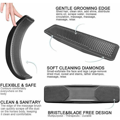 Horse Massage Comb Horse Grooming Washing Brush Hair Strip Gentle Horse Groomer Dogs Comb Washing Massage Grooming &