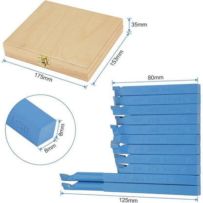Universal Lathe Tools Milling Cutting Turning Tool Set, 11 pcs Carbide Tipped Cutting Tool Set, High Versatility Lathe