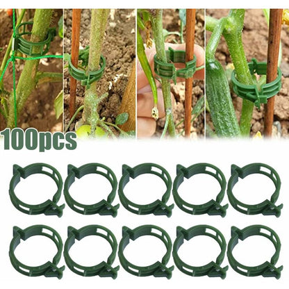 100 pcs Plant Support Clips Tomato Clips Ties Twine Vine Trellis Cages Climbing Plants Vegetables 2.5Cm