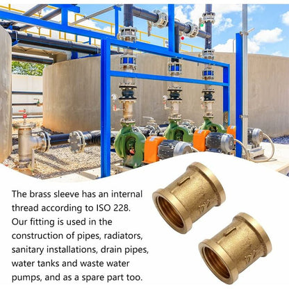 Female Straight Couplings, Female Connector Accessories, Female Connecting Pipe Threads, Female Connectors, 1/2 Brass