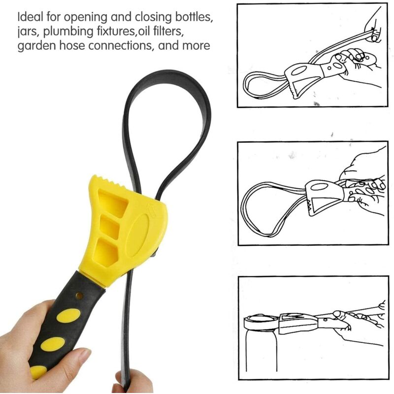 Clé À Sangle Réglable Pour Filtre, 2 Clés 6/8" À Sangle De Filtre Multifonctional Poignée Outil De Retrait Pour