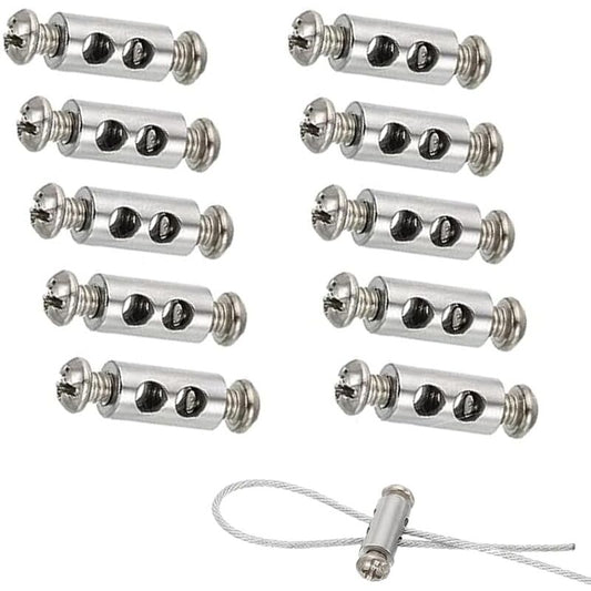 10 pcs Cable Clamps With Screw Terminal Cap, Cable Clips For 1-2Mm Diameter Cable And Wire, Double Ended Cable And