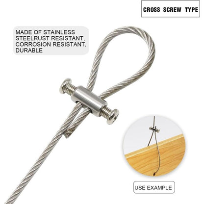 10 pcs Cable Clamps With Screw Terminal Cap, Cable Clips For 1-2Mm Diameter Cable And Wire, Double Ended Cable And