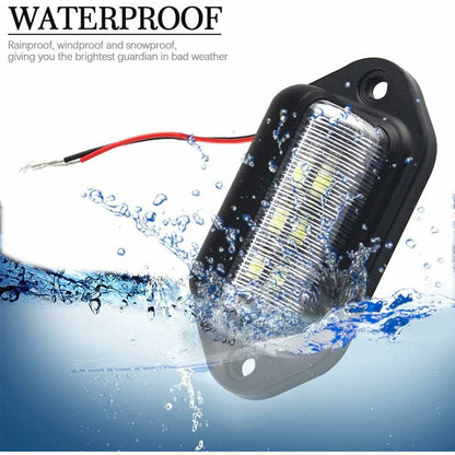 2 pcs LED License Plate Light Universal 6 Smd2835 Convenience Courtesy Door Step Lamp Light For Trailers Rv Trucks