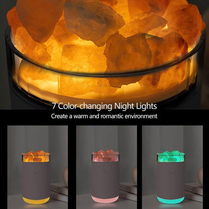 Crystal Salt Stone Humidifier Colorful Light 260Ml Portable Mist Humidifier Quiet Usb Essential Oil Diffuser Cool Mist