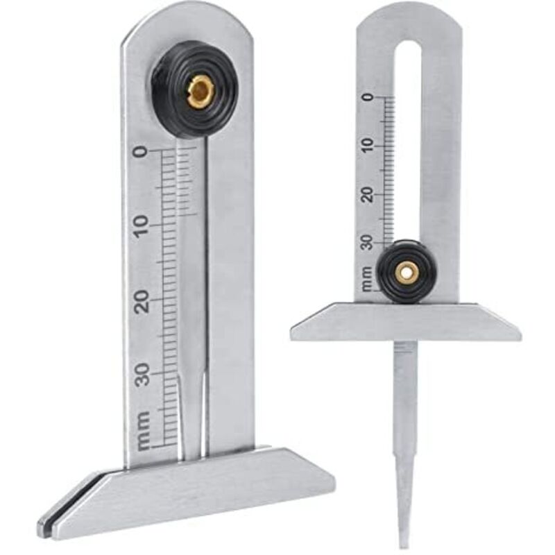 Tire Tread Depth Gauge, Stainless Steel Tire Tread Depth Gauge Safety Tire Ruler Tire Meter 0-30Mm For Car Motorcycle