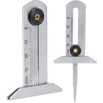 Tire Tread Depth Gauge, Stainless Steel Tire Tread Depth Gauge Safety Tire Ruler Tire Meter 0-30Mm For Car Motorcycle