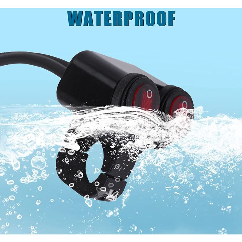 12V Waterproof Motorcycle Atv Bike 22Mm 7/8 Inch Handlebar Dual Control Kill Button Headlight Switch Hazard Brake Fog