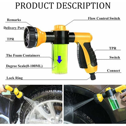 Garden Watering Gun, Watering Gun Watering Can With 8 Watering Modes, Built-In Soap Dispenser For Car Washing, Garden