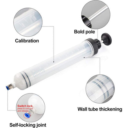 Oil Syringe 500Ml Oil Suction Syringe-Transfer Pump,Brake Fluid Syringe With Extension Tube-Drain Syringe Hand Pump