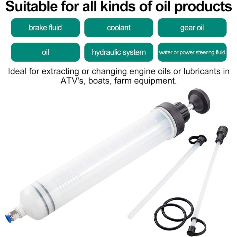 Oil Syringe 500Ml Oil Suction Syringe-Transfer Pump,Brake Fluid Syringe With Extension Tube-Drain Syringe Hand Pump