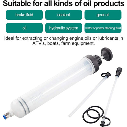 Oil Syringe 500Ml Oil Suction Syringe-Transfer Pump,Brake Fluid Syringe With Extension Tube-Drain Syringe Hand Pump