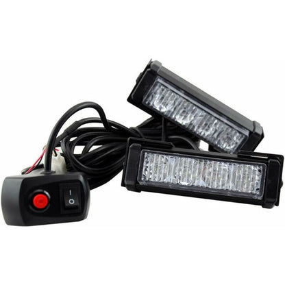 Strobe Lights, 2 pcs 8 LEDs Emergency Strobe Warning Lights Emergency Flashing Warning Lights 12V Universal For Car
