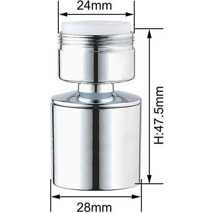 24Mm Dual Function Kitchen Faucet Aerator, Acs Certification, Chrome Male Thread (M24)