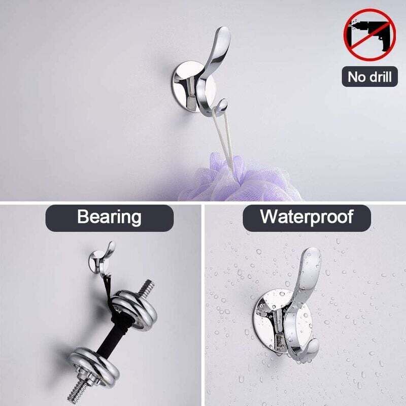 Coat Hook Wall Mounted Towel Hook Polished Stainless Steel Coat RObe Kitchen Tea Towel Hanger Without DAmaging The Wall