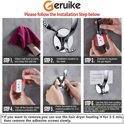 Coat Hook Wall Mounted Towel Hook Polished Stainless Steel Coat RObe Kitchen Tea Towel Hanger Without DAmaging The Wall