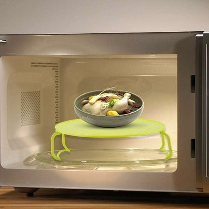 Microwave Oven Tray Holder Multifunctional Plastic Baking Tray Holder For Microwave Accessories With Handles And Plate,