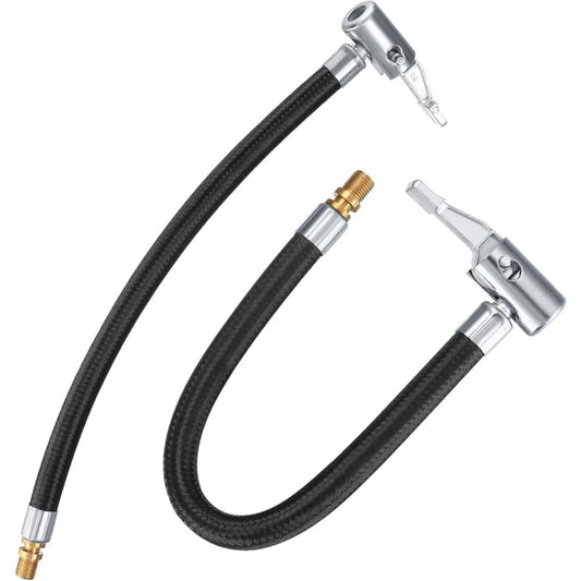 2 Tire Inflator Pump Hose, 35Cm Valve Inflator Tube Bicycle Hose, Car Tire Adapter, Car Air Rubber, Black, One Size