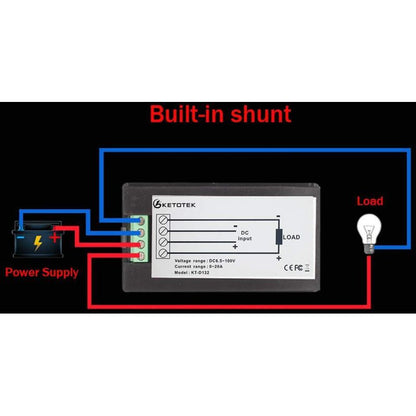 Voltmeter Ammeter Dc 6.5-100V 20A, Voltage Meter Wattmeter Tester Voltage Current Power Energy Digital Lcd Energy Meter