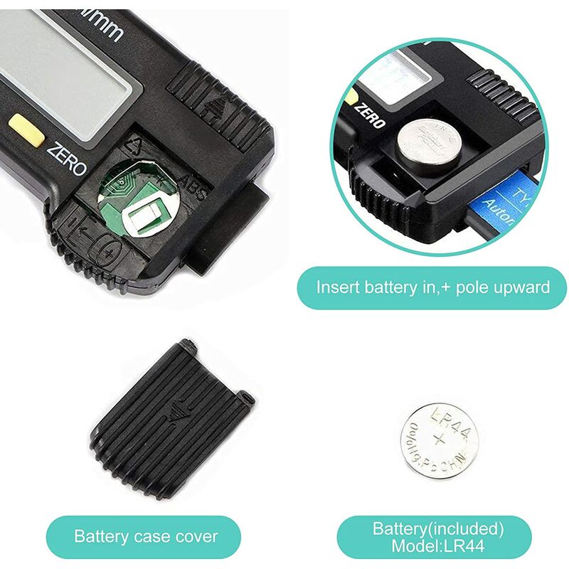 Digital Tire Depth Gauge Caliper Lcd 0-25.4Mm Digital Tire Depth Gauge For Car Motorcycle Vans Trucks