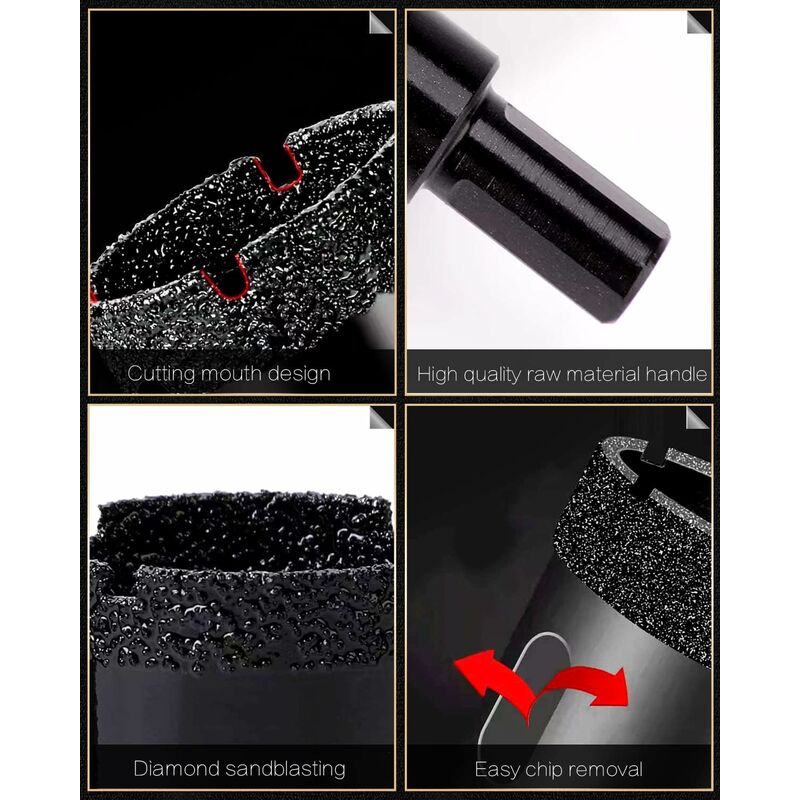 35Mm Brazed Core Diamond Hole Saw Drill Bit Hollow Hole Cutter For Glass Porcelain Tile Marble Ceramic Granite