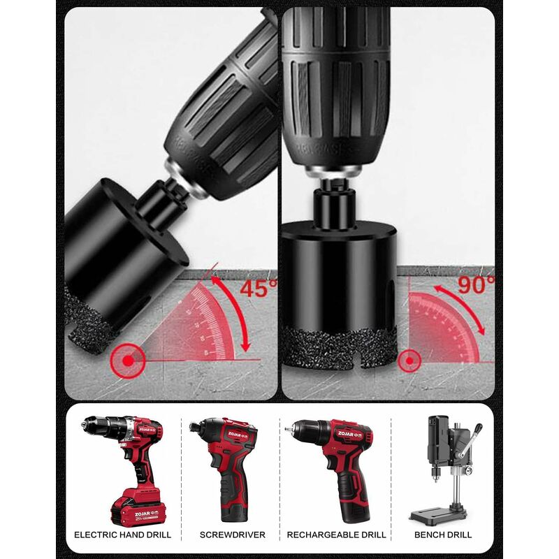 35Mm Brazed Core Diamond Hole Saw Drill Bit Hollow Hole Cutter For Glass Porcelain Tile Marble Ceramic Granite