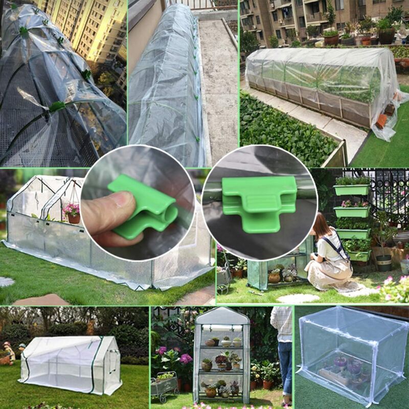 48 pcs Garden Hose Clips, Garden Shed Film Accessories, 16Mm Outer Diameter, Plant Stakes, Greenhouse Plastic Clips,
