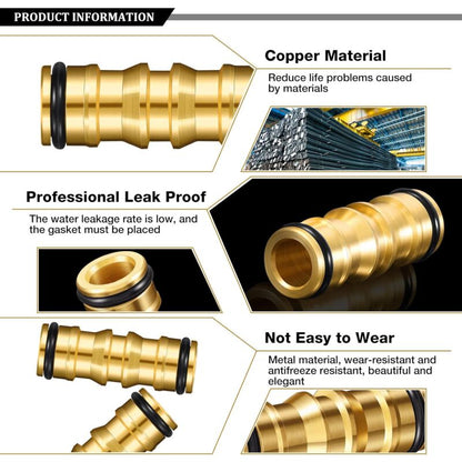Garden Hose Connectors Double Male Hose Connectors Brass Hose Fittings For Garden Hose Faucet (4 Sets)