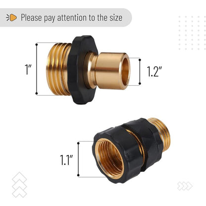 Garden Hose Quick Connectors, 3/4 Inch, 2 Sets (2 Female + 2 Male) Quick Connect Water Hose Connectors, Hose Fittings,