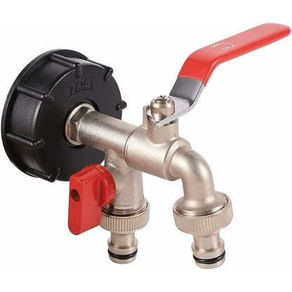 Ibc S60X6 Water Tank Adapter Coarse Thread With Hose Connector Stainless Steel Valve Spout Fittings (1/2" Internal