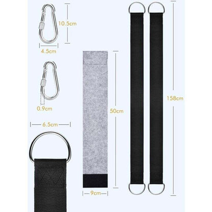 Tree Swing Straps, 158Cm Extra Long Hammock Tree Straps With 2 Safety Locking Carabiner Hooks And D-Rings, Perfect For
