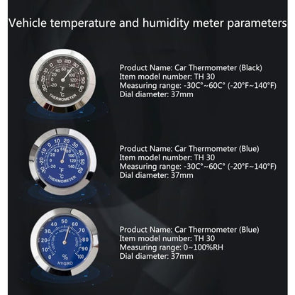 Auto Car Vehicle Thermometer/Hygrometer Clock Mini Small Classic DAshboard Thermometer Car Cool Decoration Metal Alloy