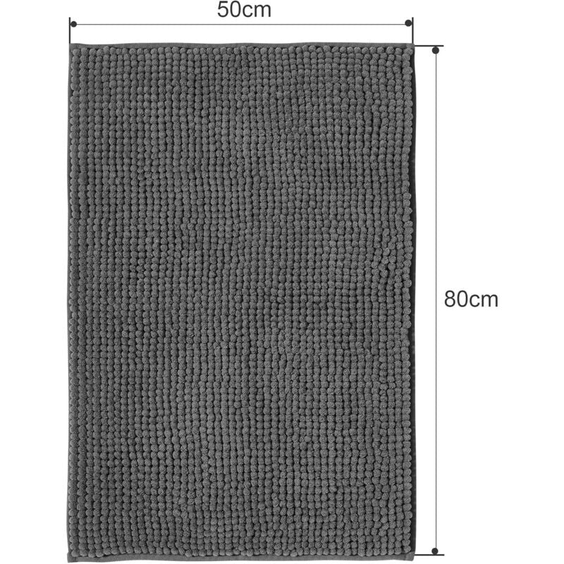 Non-Slip Chenille Bath Mat Super Absorbent And Machine Washableable For Bathroom, Shower, Bathtub Or As A Toilet Mat