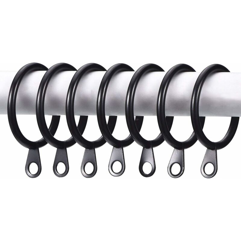 Metal Curtain Rings, Curtain And ROd Hanging Rings, 30Mm Inner Diameter Drapery Sliding Eyelet Rings (Black, 40 Pack)