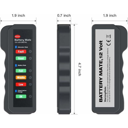 12V Car Battery Alternator Tester LED Digital Battery Condition Alternator Charging Analyzer With Copper Clip LED For